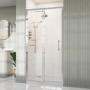 1200mm Chrome Sliding Shower Door 8mm Glass with Traditional Handle - Pavo
