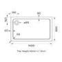 Chrome 8mm Glass Rectangular Sliding Shower Enclosure with Shower Tray 1400x800mm- Pavo