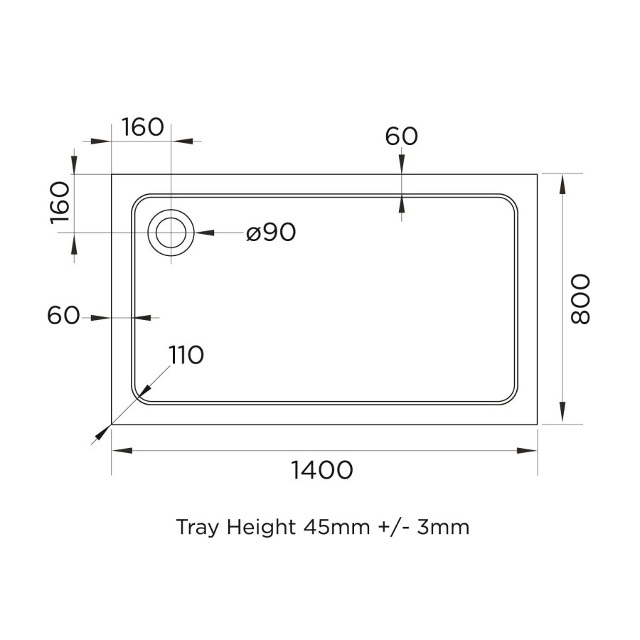 Chrome 8mm Glass Rectangular Sliding Shower Enclosure with Shower Tray 1400x800mm- Pavo