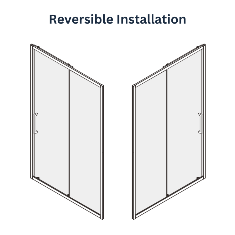 Chrome 8mm Glass Rectangular Sliding Shower Enclosure with Shower Tray 1400x900mm - Pavo