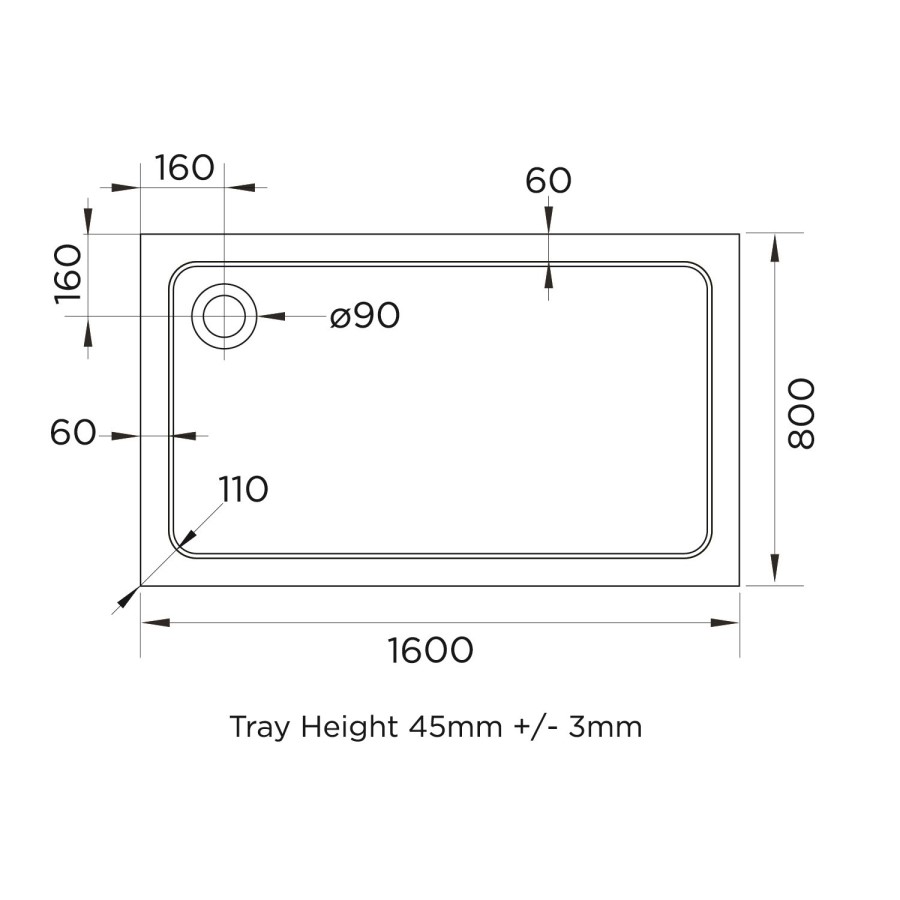 1600x800mm Rectangular Sliding Shower Enclosure with Shower Tray- Pavo