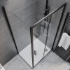 1000x760mm Black Rectangular Sliding Shower Enclosure - Pavo