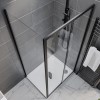Black 8mm Glass Rectangular Sliding Shower Enclosure 1000x900mm - Pavo