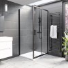 Black 8mm Glass Rectangular Sliding Shower Enclosure with Shower Tray 1000x800mm - Pavo