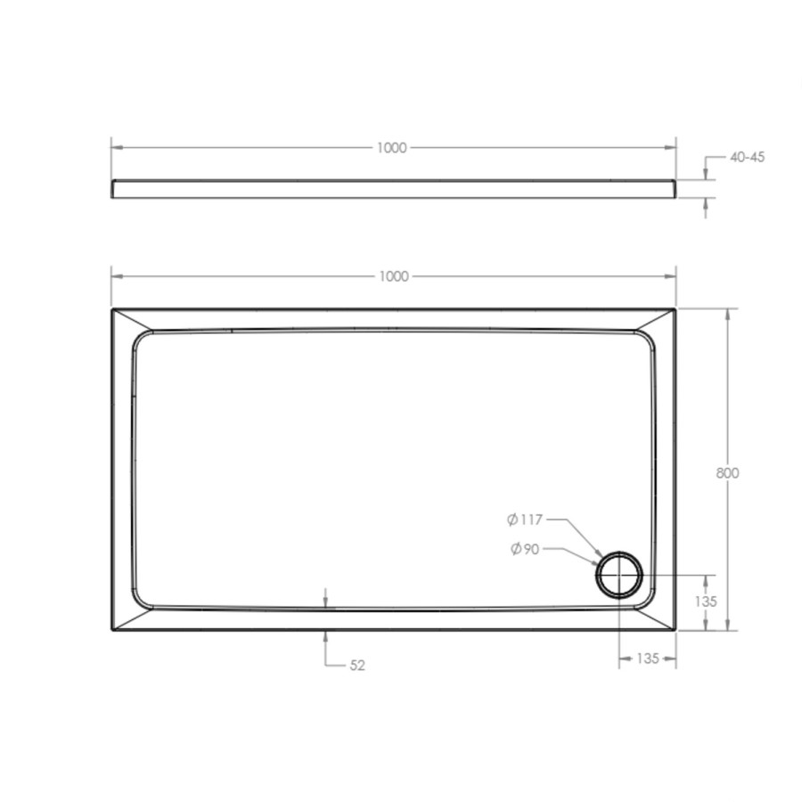 1000 x 800mm Black Rectangular Sliding Door Shower Enclosure with Side Panel Suite with Toilet and Basin - Pavo