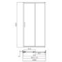 1000 x 800mm Black Rectangular Sliding Door Shower Enclosure Suite with Toilet and Basin - Pavo