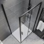 Black 8mm Glass Rectangular Sliding Shower Enclosure 1100x700mm - Pavo