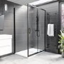 Grade A1 - 1100x900mm Black Rectangular Sliding Shower Enclosure - Pavo