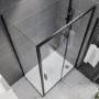Black 8mm Glass Rectangular Sliding Shower Enclosure 1200x700mm - Pavo