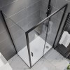 Black 8mm Glass Rectangular Sliding Shower Enclosure 1200x800mm - Pavo