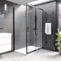 Black 8mm Glass Rectangular Sliding Shower Enclosure 1200x900mm - Pavo