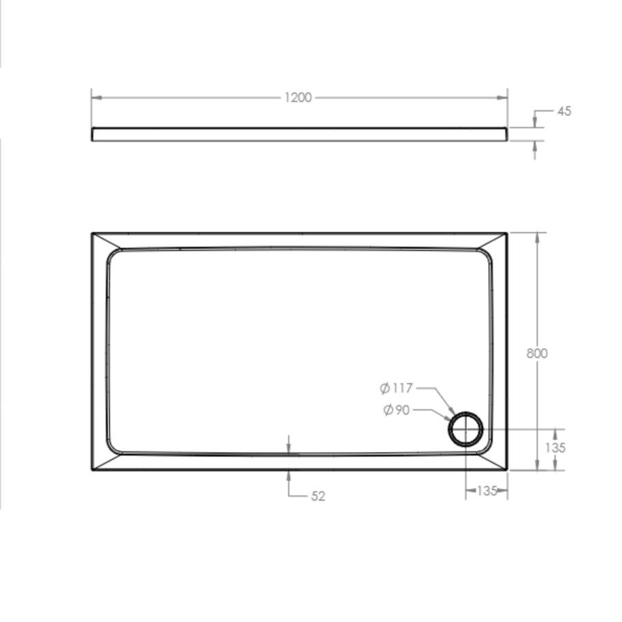 1200 x 800mm Black Rectangular Sliding Door Shower Enclosure with Side Panel Suite with Toilet and Basin - Pavo