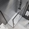 1400x900mm Black Rectangular Sliding Shower Enclosure - Pavo