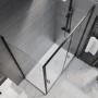 Black 8mm Glass Rectangular Sliding Shower Enclosure 1500x800mm - Pavo