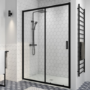 Black 1500mm Sliding Shower Door - Pavo