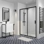Black 1600 Sliding Shower Door - Pavo