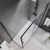 Black 8mm Glass Rectangular Sliding Shower Enclosure 1700x800mm - Pavo