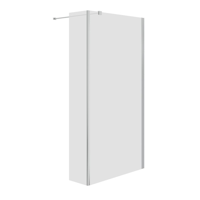 800mm Frameless Wet Room Shower Screen with 300mm Fixed Panel - Corvus