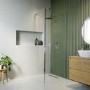 Walk In Shower 900mm Frameless with 300mm Fixed Panel and Wall Support Bar - Corvus