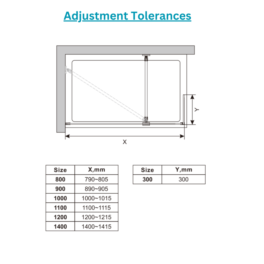 900mm Chrome Shower Screen for Wetroom & Walk In Shower with 300mm Hinged Flipper Panel - Corvus