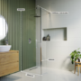 1000mm Frameless Wet Room Shower Screen with 300mm Fixed Panel - Corvus