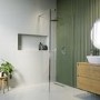 Grade A1 - 1100mm Frameless Wet Room Shower Screen with 300mm Fixed Panel - Corvus