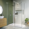 1700x800mm Frameless Walk In Shower Enclosure with 300mm Fixed Panel and Shower Tray - Corvus