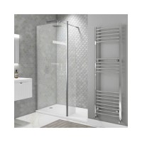 1700x800mm Frameless Walk In Shower Enclosure with Shower Tray - Corvus 1700x800mm Frameless Walk In Shower Enclosure with Shower Tray - Corvus