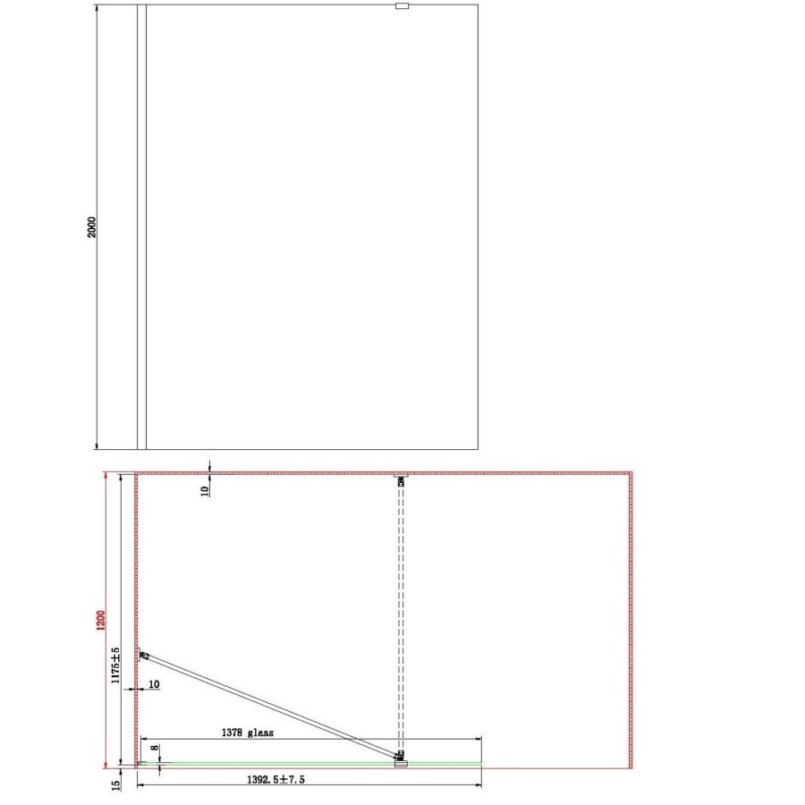 1700x800mm Frameless Walk In Shower Enclosure with Shower Tray - Corvus