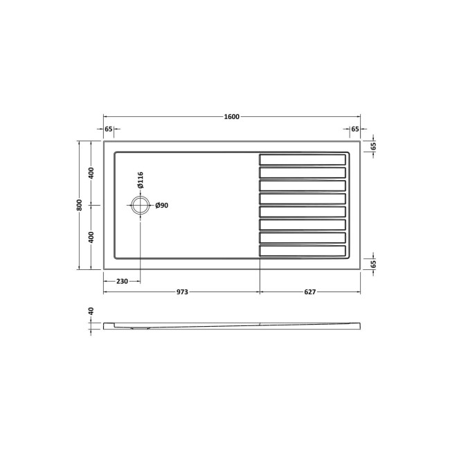 1600 x 800mm Black Walk in Shower Enclosure Suite with Ashford Toilet and Basin