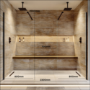Black Double Shower Screen for Wet Room & Walk In Shower 2300mm - Corvus