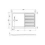 1400x900mm Black Framed Walk In Shower Enclosure and Shower Tray with Drying Area - Zolla