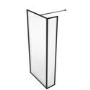 1000mm Black Framed Wet Room Shower Screen with 300mm Fixed Panel - Zolla