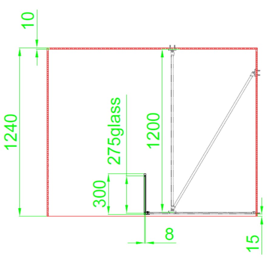 Grade A2 - 1200mm Black Framed Wet Room Shower Screen with Return Panel - Zolla