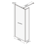 Grade A1 - 1400mm Black Framed Wet Room Shower Screen with Return Panel - Zolla