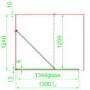 Grade A1 - 1400mm Black Framed Wet Room Shower Screen with Return Panel - Zolla