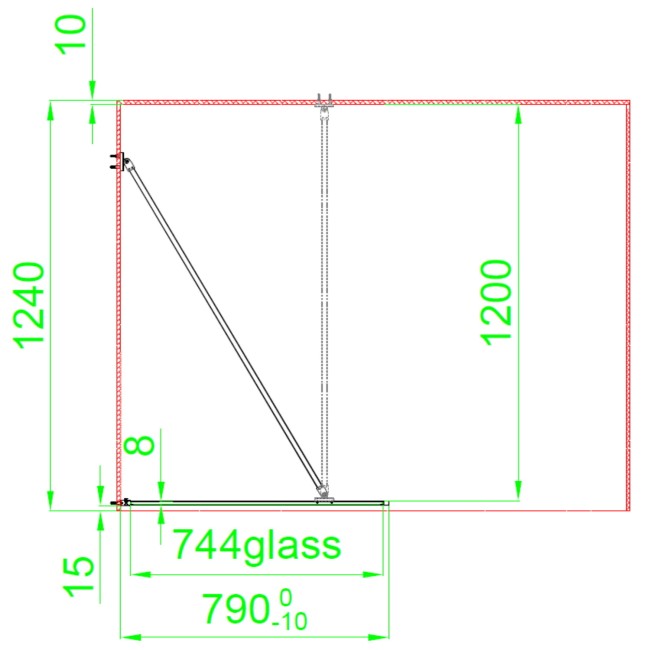 1400x800mm Black Grid Framework Wet Room Shower Screen Enclosure with Shower Tray - Nova