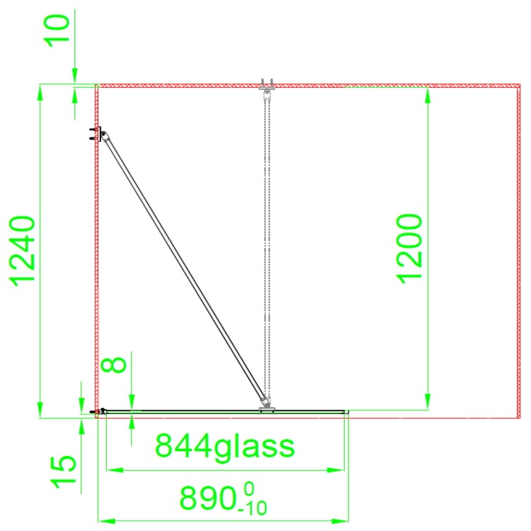 1400x800mm Black Grid Framework Wet Room Shower Screen Enclosure with 300mm Fixed Panel and Shower Tray with Drying Area - Nova