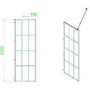 1400x900mm Black Grid Framework Walk In Shower Enclosure with 300mm Fixed Panel and Shower Tray with Drying Area- Nova