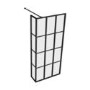 900mm Black Grid Framework Wet Room Shower Screen with 300mm Fixed Panel - Nova