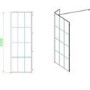 Grade A2 - 1000mm Black Grid Framework Wet Room Shower Screen with 300mm Fixed Panel - Nova