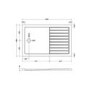 1400x900mm Black Fluted Glass Shower Enclosure with Return Panel and Shower Tray- Volan
