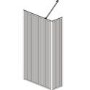 Grade A1 - 900mm Black Fluted Glass Wet Room Shower Screen with Return Panel - Volan