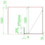 Grade A1 - 900mm Black Fluted Glass Wet Room Shower Screen with Return Panel - Volan