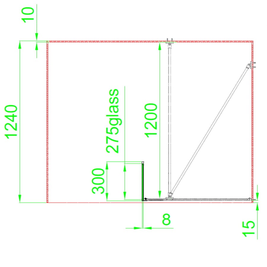 Grade A1 - 900mm Black Fluted Glass Wet Room Shower Screen with Return Panel - Volan