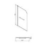 J Shape Shower Bath Right Hand with Front Panel & Chrome Bath Screen with Towel Rail 1700 x 750mm - Jersey