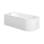 J Shape Shower Bath Right Hand with Front Panel & Black Bath Screen with Towel Rail 1700 x 750mm - Jersey