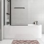 Grade A1 - Jersey J Shaped Left Hand Bath with Bath Panel - 1700mm x 750mm 