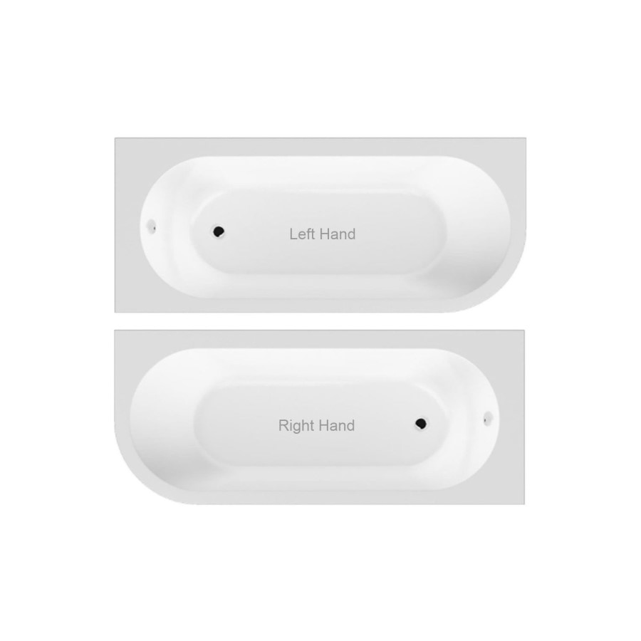 Grade A1 - Jersey J Shaped Left Hand Bath with Bath Panel - 1700mm x 750mm 
