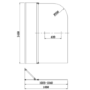 Grade A1 - J Shape Shower Bath Left Hand with Front Panel & Black Bath Screen with Towel Rail 1700 x 750mm - Jersey